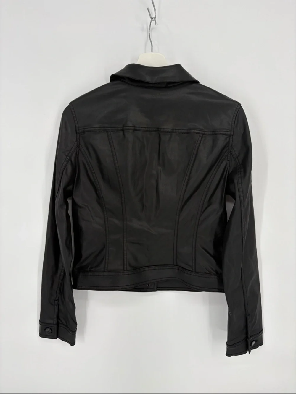 🧇 WHBM black waxed jean Jacket